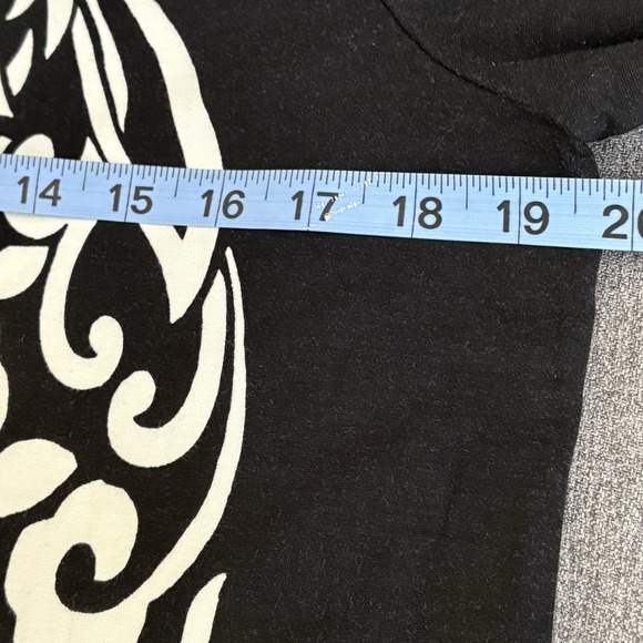 J. Mclaughlin Black Bainbridge Fabric Black 3/4" Floral‎ Vines Print Shirt Med - Picture 7 of 10